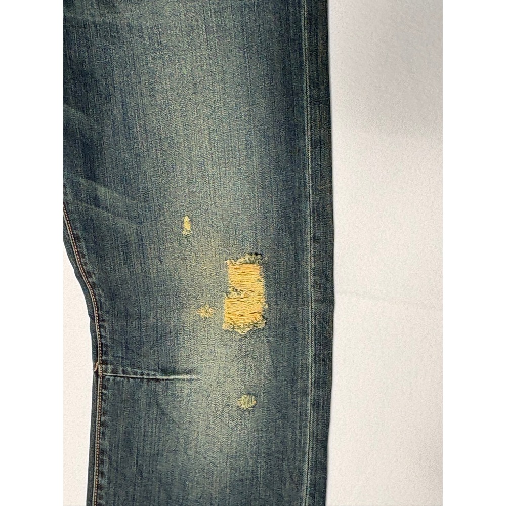 Ed Hardy Mens Distressed Straight Leg Jeans Tattoo Embroidery Dark Wash 36x34 - Picture 4 of 12